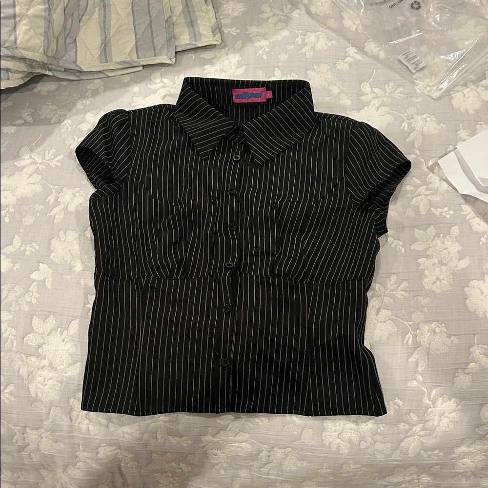 Juney pinstripe tailored button up shirt